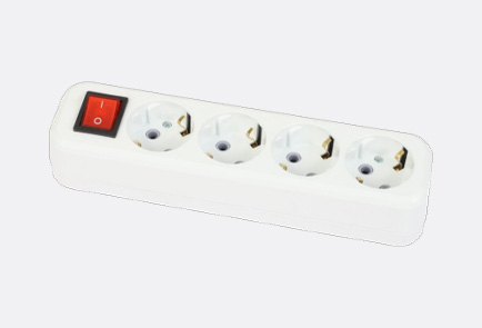 /4 Way European Power Strip